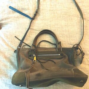 Rebecca Minkoff Blue Suede Purse with Crossbody Strap